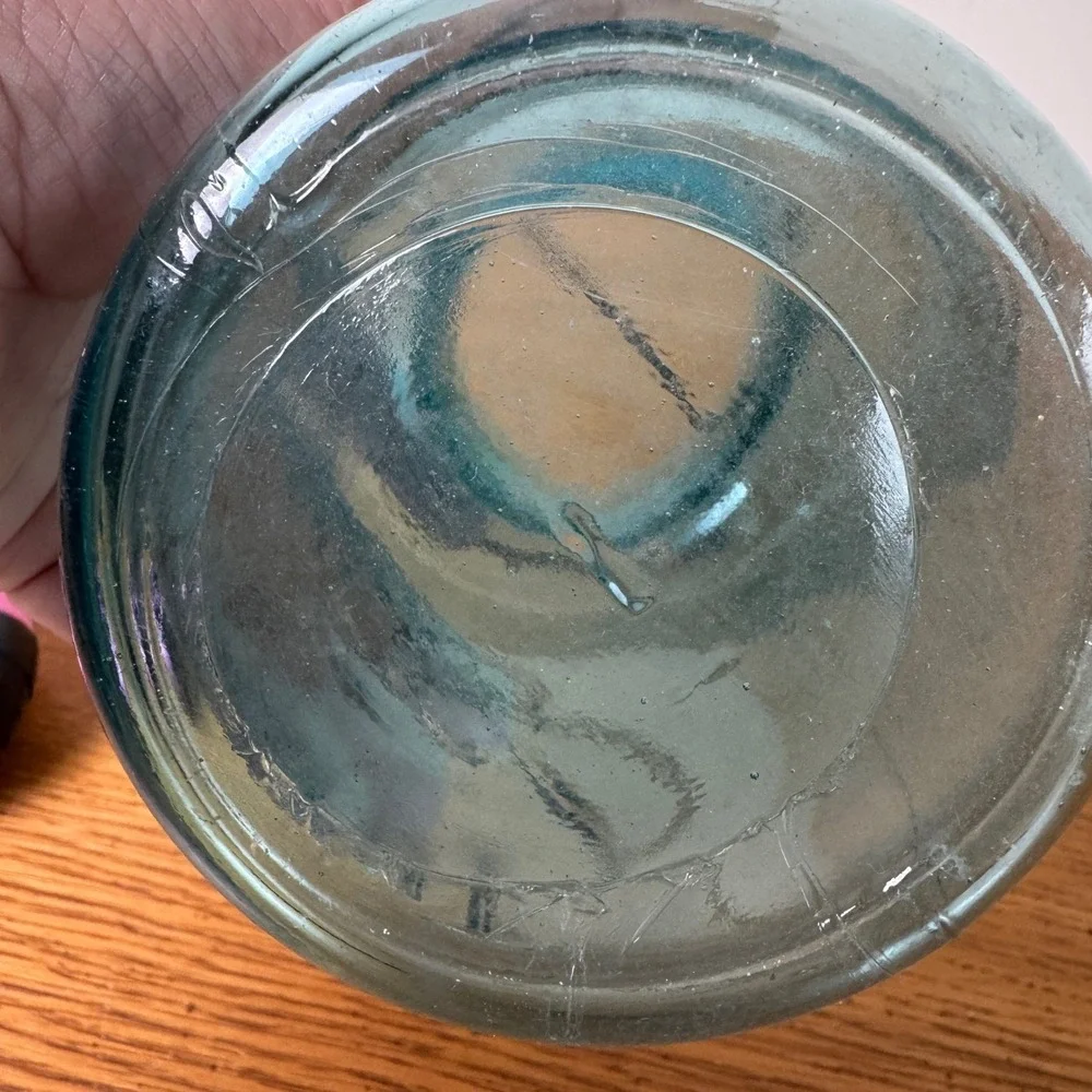 Set of 4 Antique Vintage 1900-1923 Aqua‎ Blue Ball Mason Jars Quart